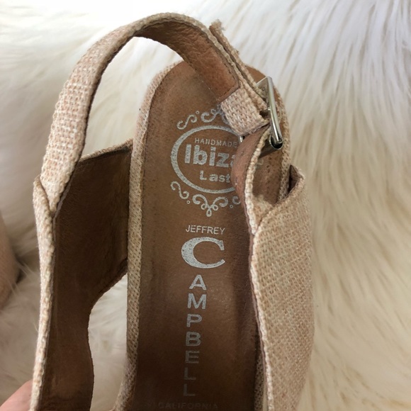 Jeffrey Campbell Nude Beige Wedge Textile Size 10 - Picture 3 of 6